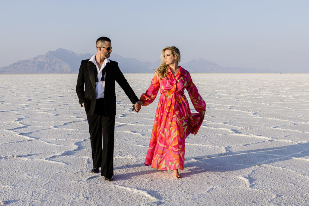 Couples Engagement Photography on location at the Salt Flats