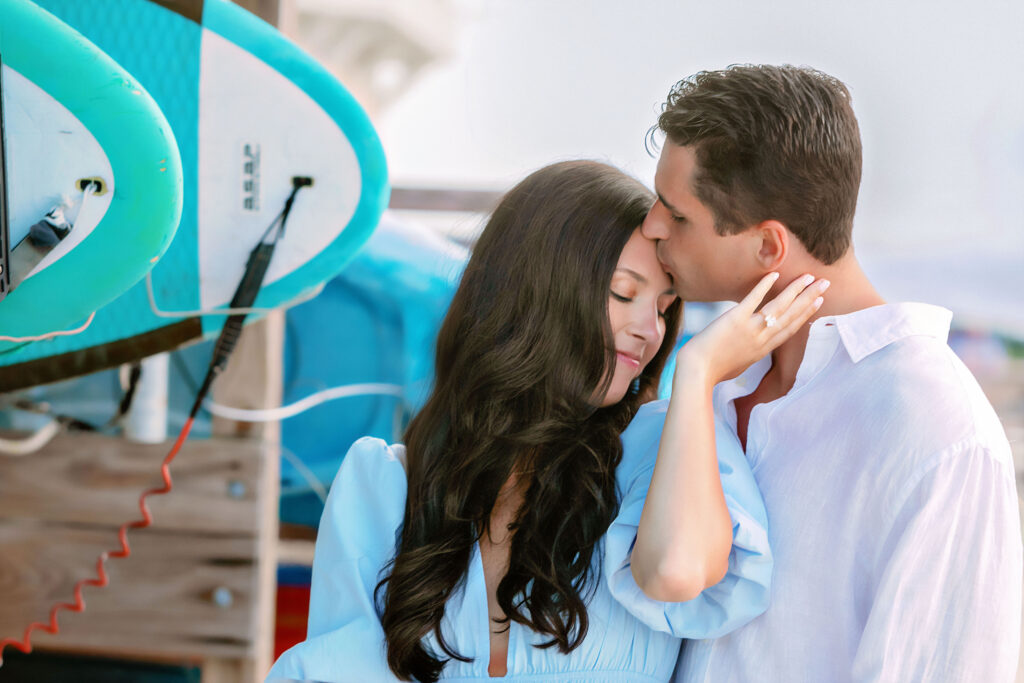 Marriage proposal photography at Harbour Town in Hilton Head with a violinist