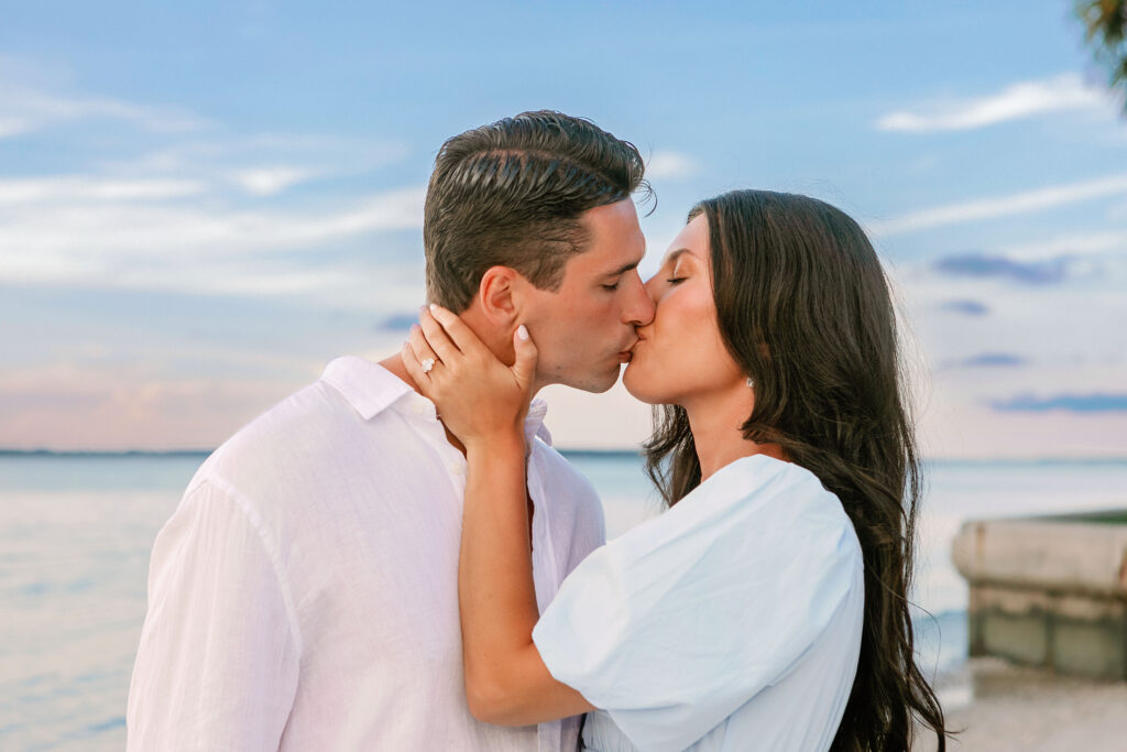 Marriage proposal photography at Harbour Town in Hilton Head with a violinist