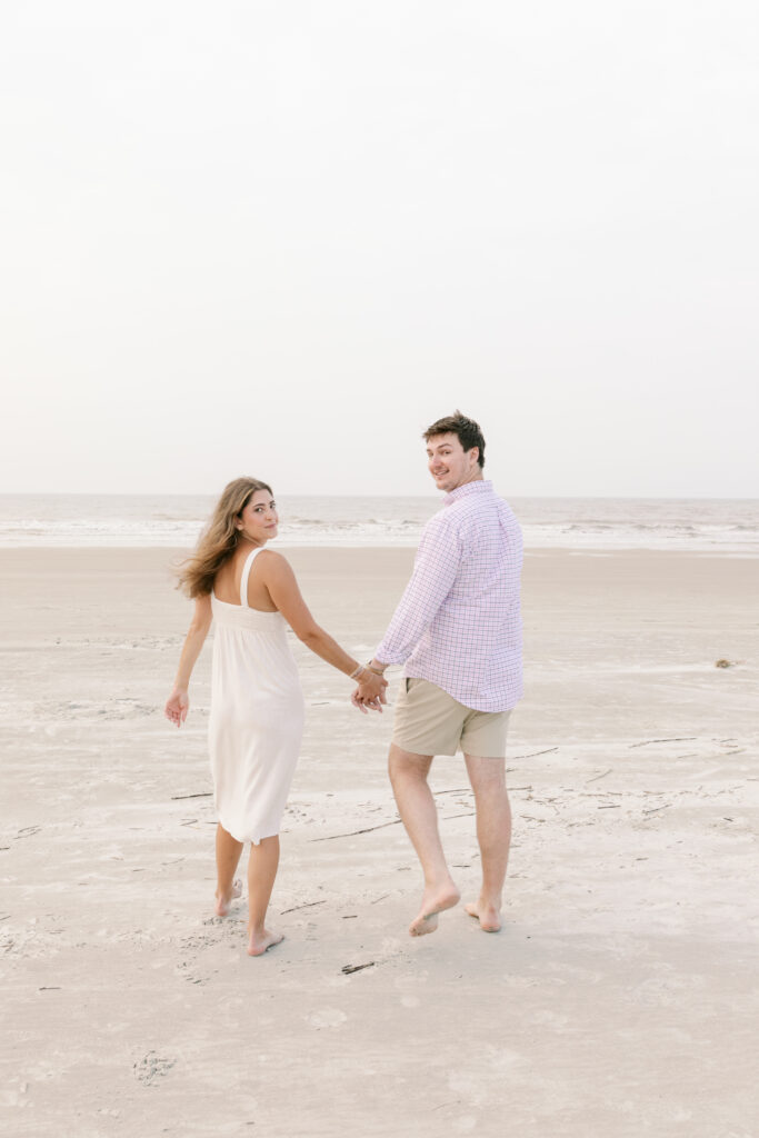 Marriage proposal on the beach in Hilton Head with a picnic set up