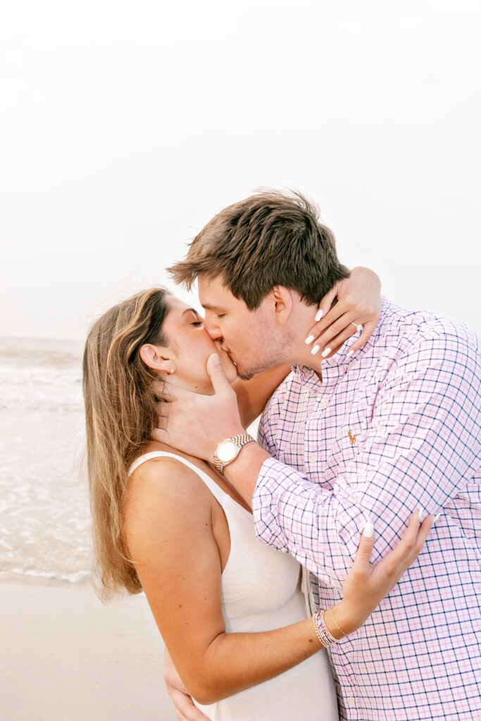 Marriage proposal on the beach in Hilton Head with a picnic set up