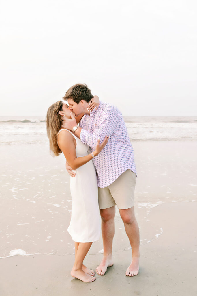 Marriage proposal on the beach in Hilton Head with a picnic set up