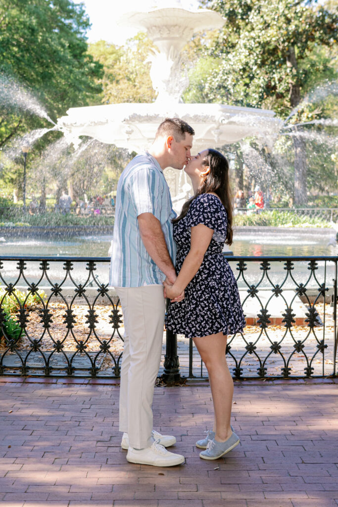 Marriage proposal captured by photographer Lisa Staff  at Forsyth Park, Savannah