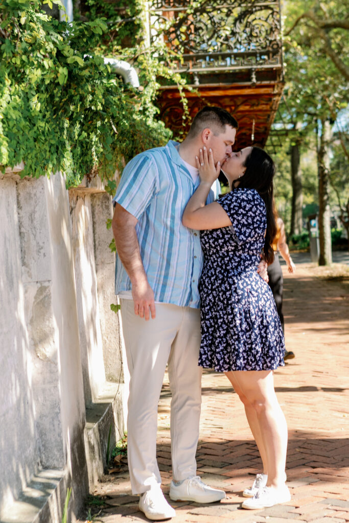 Marriage proposal captured by photographer Lisa Staff  at Forsyth Park, Savannah