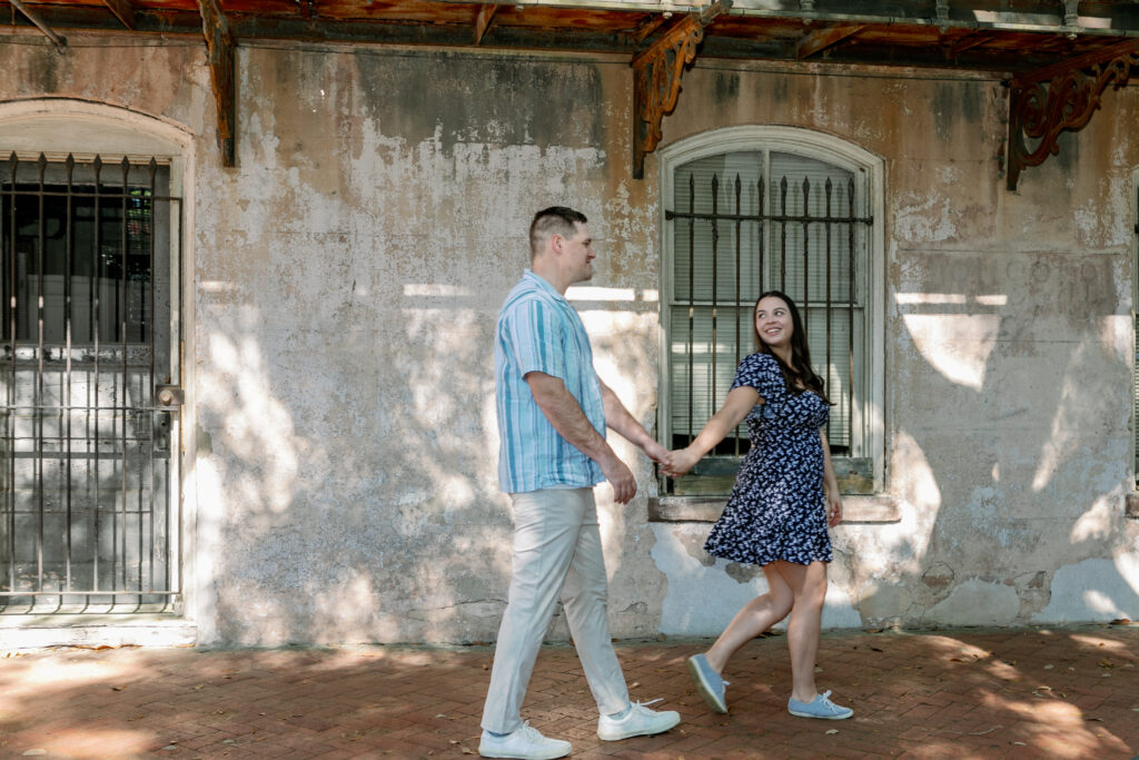 Marriage proposal captured by photographer Lisa Staff  at Forsyth Park, Savannah