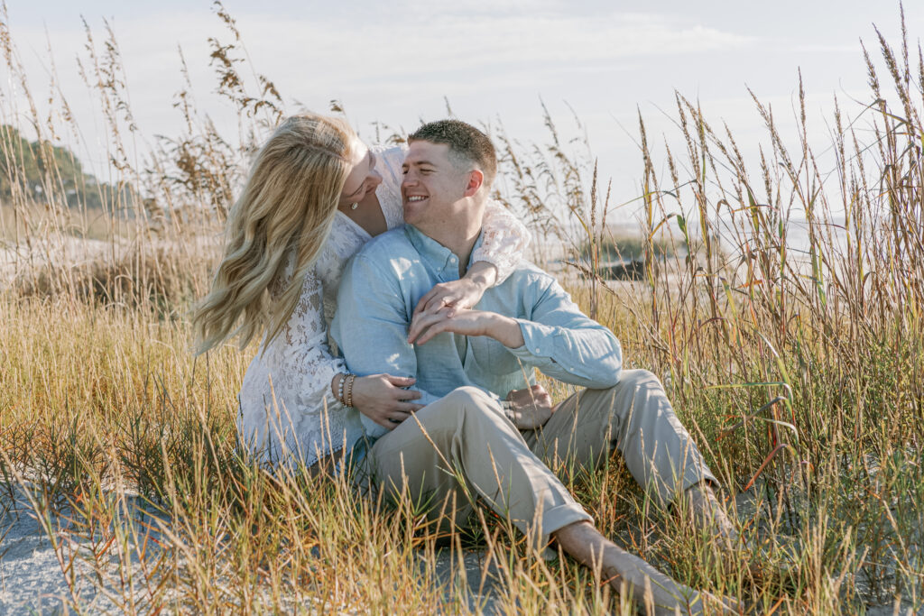 Surprise proposal photography in Hilton Head on the beach