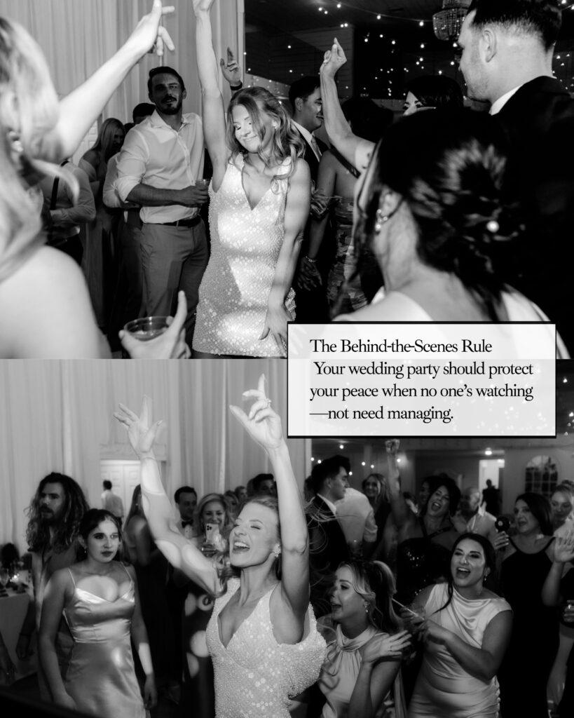 Bride dancing during her reception at Hewitt Oaks